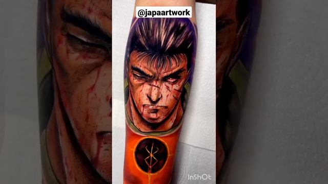 ?GUTS - BERSERK Anime TATTOO? by @japaartwork #shorts