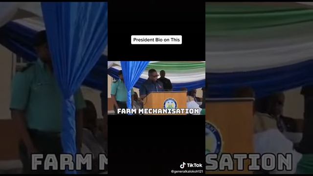 His Excellence President Julius Maada Bio speech on Agriculture machines.  Reporter Kaloko Media.