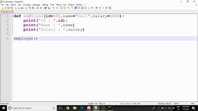 Part - 36: Default Arguments in Python | Hindi Language