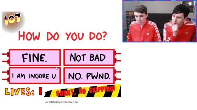 IS THIS THE END? Dan and Phil play THE IMPOSSIBLE QUIZ! #6 смотреть онлайн