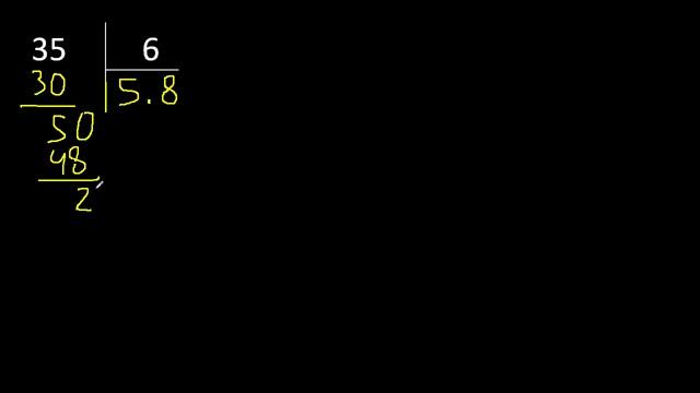Dividir 35 entre 6 , division inexacta con resultado decimal  . Como se dividen 2 numeros смотреть онлайн