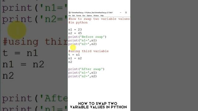 How to swap two variable values in Python