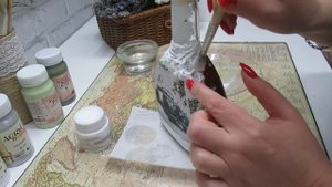 Декор бутылки с помощью салфеток, мастер класс!