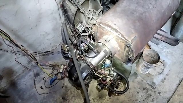 Запуск горелки на отработке, на дизельном топливе. смотреть онлайн