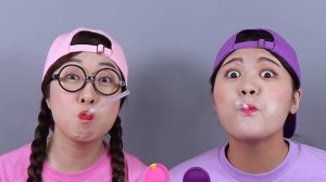Pink Food VS Purple Food Challenge DONA Mukbang