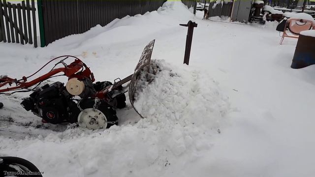 Цепи на колеса мотоблока. Самый простой вариант! Чистка снега мотоблоком с отвалом смотреть онлайн