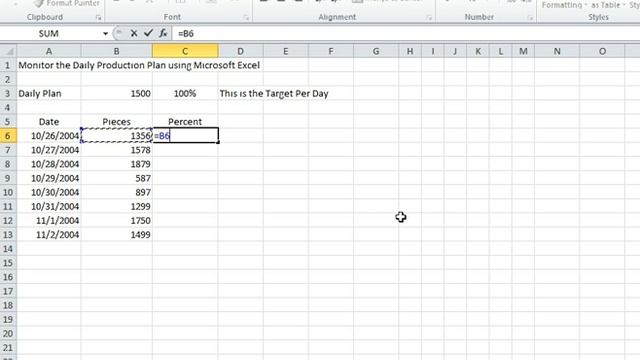 00027 - How To Monitor The Daily Production Plan Using Microsoft Excel