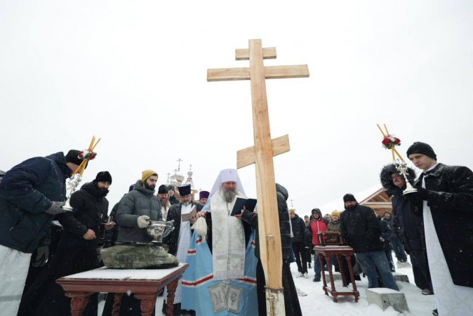 Закладка храма в честь и память святителя Спиридона Тримифунтского в селе Мариинск. 23. 10. 23