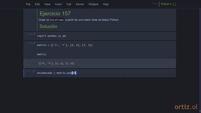 Pandas - Ejercicio 157: Crear un DataFrame a partir de una Matriz Python смотреть онлайн