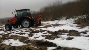 Запуск мтз 1523 с мульчером АХВИ
