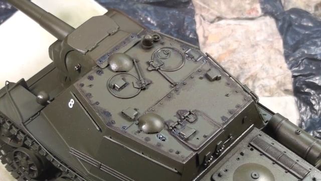 Сборка СУ-152 от фирмы МСД Макет,в масштабе 1/35,Часть №4,Глянцевый лак+Смывка. смотреть онлайн