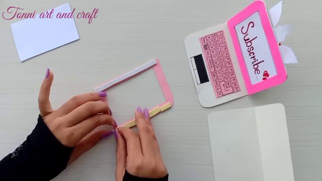 How to make paper laptop / DIY Miniature laptop / Origami laptop /Paper crafts /Origami paper craft