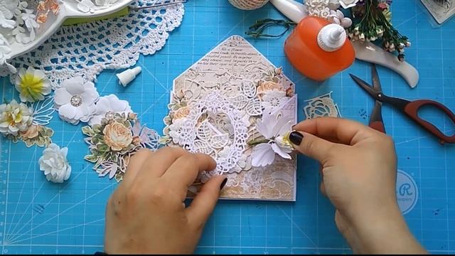 TUTORIAL flower card | Скрапбукинг Создание цветочного объемного конверта