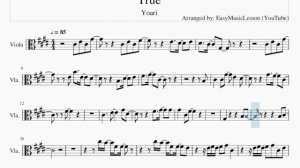 Viola Sheet Music: How to play True by Yoari