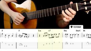 YESTERDAY (The Beatles) Guitar Tabs Tutorial   Guitar Cover