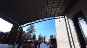 Полуарочный навес из металлочерепицы