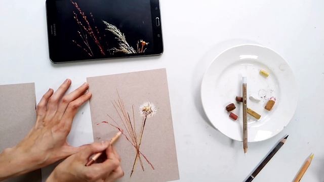 Урок по рисованию букета из сухоцветов сухой пастелью смотреть онлайн