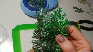 Мимоза из бисера МК от Koshka2015 - цветы из бисера, бисероплетение, МК Часть 2 Листья   tutorial