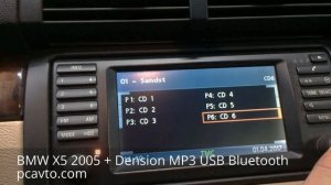 BMW X5 2005 установка Dension MP3 USB Bluetooth