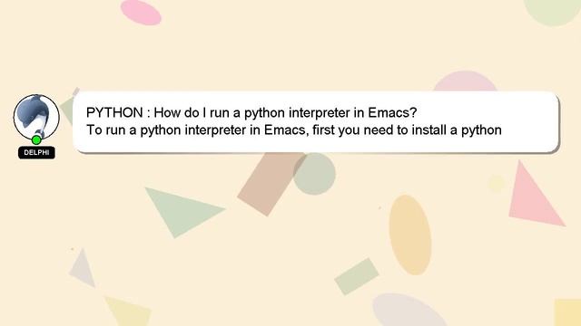 PYTHON : How do I run a python interpreter in Emacs? смотреть онлайн
