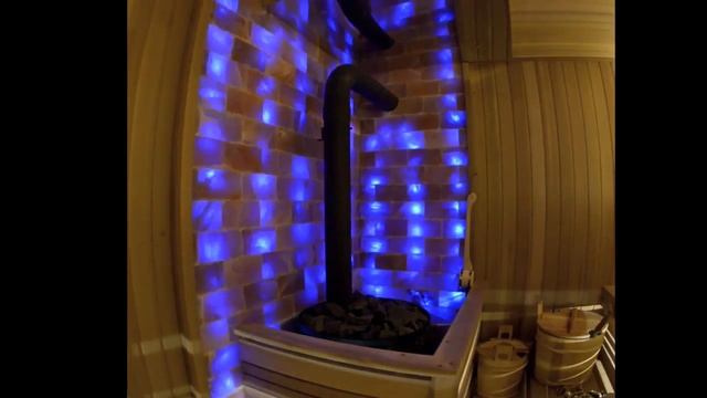 Соляная плитка в сауне с подсветкой смотреть онлайн