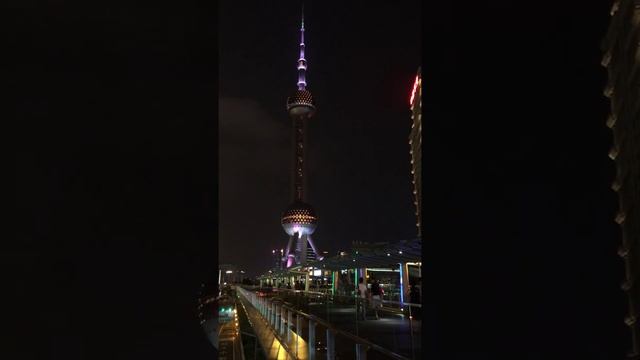 The oriental pearl TV tower light show