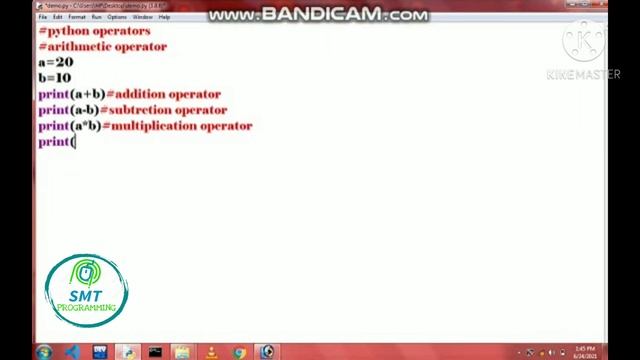 ARITHMETIC OPERATOR- PYTHON OPERATOR IN TAMIL-PYTHON TUTORIAL IN TAMIL -SMT PROGRAMMING