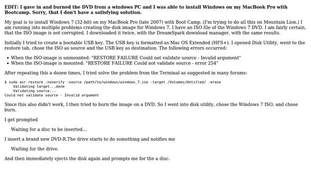 Apple: Creating boot disk for Windows 7 on MacBook Pro (3 Solutions!!) смотреть онлайн