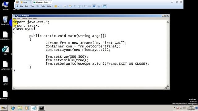 Graphical User Interface with JFrame | Java GUI 1