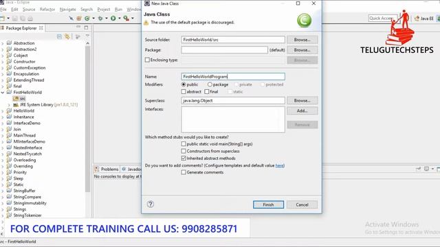 Java In Telugu | How To Write First Program In Java