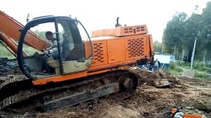 как вытащить экскаватор 28 тонн из болота часть 2