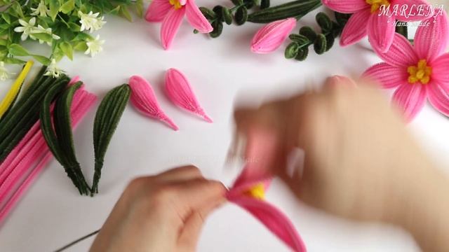 ?Сделала на конкурс!? ЦВЕТЫ ЛИЛИИ из синельной проволоки/Lily Pipe Cleaner DIY