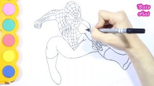 Как нарисовать ЧЕЛОВЕК ПАУК | мультик-раскраска ЧЕЛОВЕК ПАУК для детей