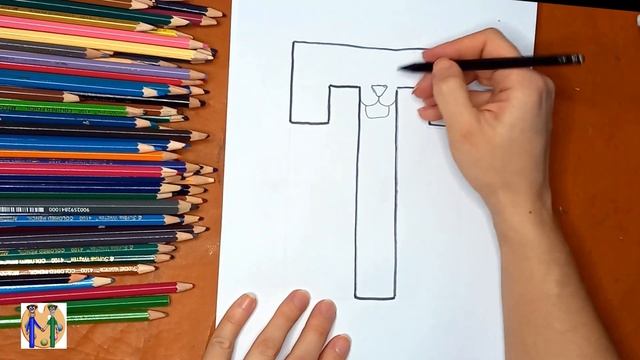 Как нарисовать букву Т. Онлайн-школа рисования "Малевашки"