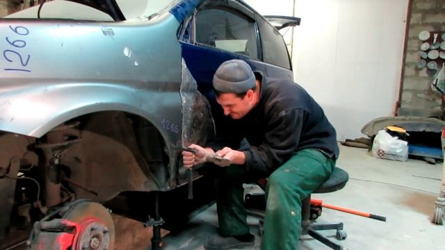 Honda HR-V Ремонт после бокового удара. Рихтовка двери часть 3 смотреть онлайн