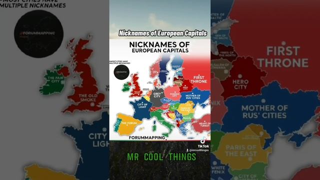 Nicknames of European Capitals #shorts #maps #geography #europe #capital