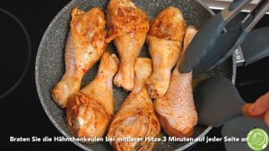 Ich koche es fast jeden Tag! Köstliches Abendessen mit Hähnchenschenkeln in einer Pfanne!