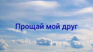 Прощай мой друг