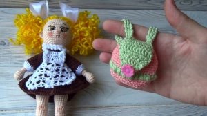 Кукла школьница крючком // Первоклашка // Готовая работа