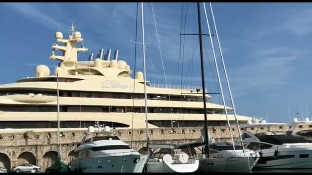 Dilbar в порту Антиб. Мегаяхты. Самые дорогие яхты мира смотреть онлайн