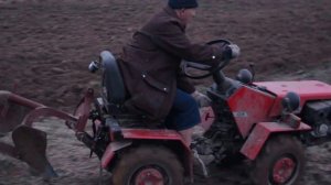 Пахота трактором Беларус-132Н