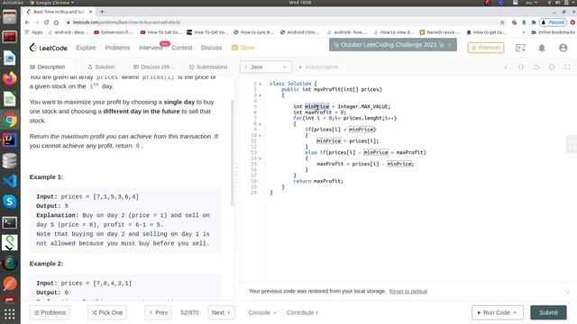LeetCode Best Time to Buy and Sell Stock in Java. Coding interview Question смотреть онлайн