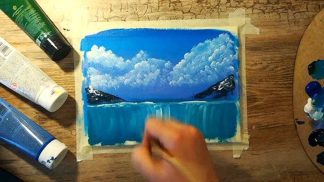 ВОДОПАД | Как нарисовать водопад акрилом, гуашью How to draw Waterfall смотреть онлайн