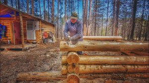 Строю Баню в Таёжных Лесах Сибири. Устал...Третий день в тайге. Сруб в чашу.