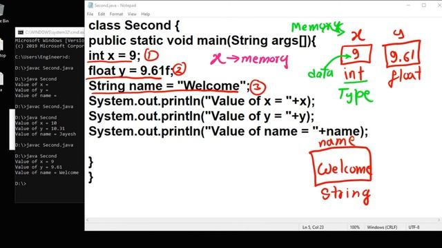 Lect 03 Declaration, initialization, display of variable in Java in Hindi смотреть онлайн
