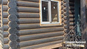 Шлифовка сруба покраска маслом Leinos, тёплый шов герметик Альфапласт Мытищи 1 июня 2023 г.