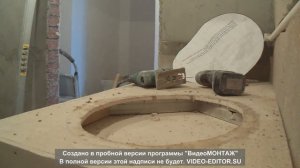 столешница в ванной, стол под раковину, стол из мозаики, стиральная машинка под столом в ванной
