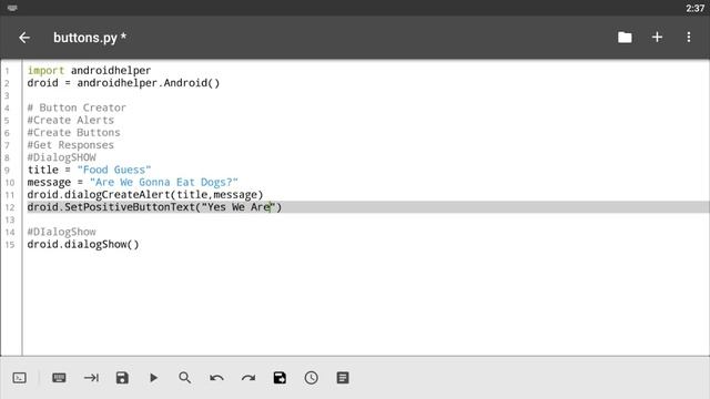 Qpython Tutorial 46 - Creating Buttons In Python GUI