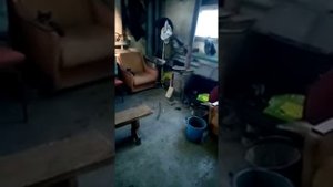 Балон из под пены в печи.