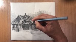 Старый ДОМ простым карандашом.Как нарисовать.How to draw an old HOUSE with a simple pencil.